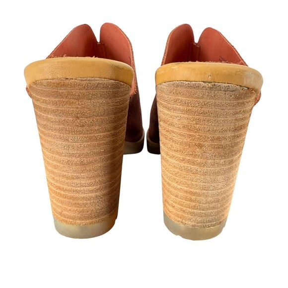 Kork-Ease Leather Open Toe Sandals 8M Harlin Red Brown Slip-On Block Heel Mules - Picture 8 of 13